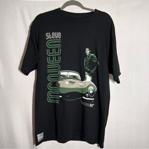 Steve McQueen Hunziker Mens Short Sleeve Graphic T-Shirt Size L Black Car Racing